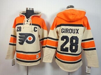 Philadelphia Flyers #28 Claude Giroux Cream Sawyer Hooded Sweatshirt Stitched NHL Jersey Philadelphia Flyers #28 Claude Giroux Cream Sawyer Hooded Sweatshirt Stitched NHL Jersey