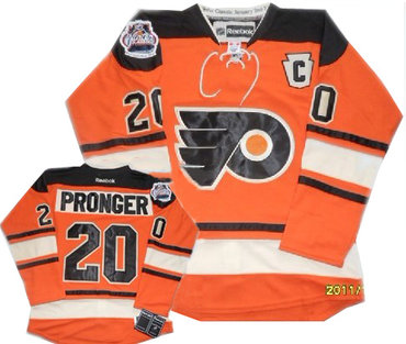 Philadelphia Flyers 20 Chris Pronger orange 2012 Winter Classic Premier Jersey