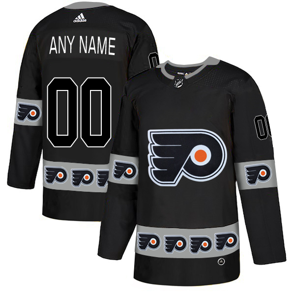 Philadelphia Flyers Black Men's Customized Team Logos Fashion Adidas Jersey Philadelphia Flyers Black Men's Customized Team Logos Fashion Adidas Jersey