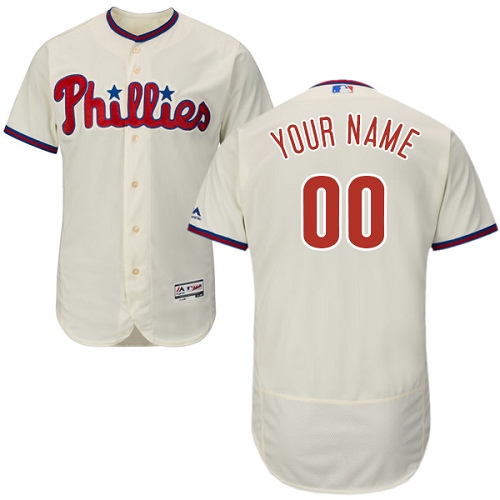 Philadelphia Phillies Cream Men's Customized Flexbase Jersey Philadelphia Phillies Cream Men's Customized Flexbase Jersey