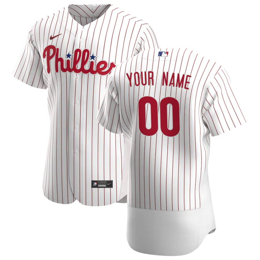 Philadelphia Phillies Custom Men's Nike White Home 2020 Authentic Player MLB Jersey Philadelphia Phillies Custom Men's Nike White Home 2020 Authentic Player MLB Jersey