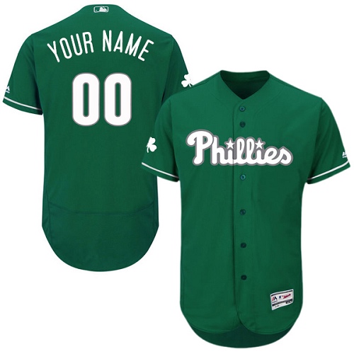 Philadelphia Phillies Green Celtic Men's Customized Flexbase Jersey Philadelphia Phillies Green Celtic Men's Customized Flexbase Jersey