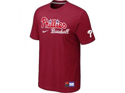 Philadelphia Phillies NEW Short Sleeve Practice T-Shirt Red Philadelphia Phillies NEW Short Sleeve Practice T-Shirt Red