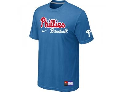 Philadelphia Phillies NEW Short Sleeve Practice T-Shirt light Blue