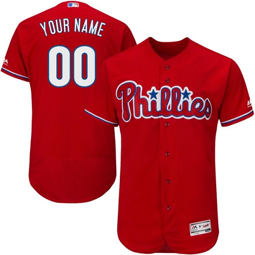 Philadelphia Phillies Red Men's Customized Flexbase Jersey Philadelphia Phillies Red Men's Customized Flexbase Jersey