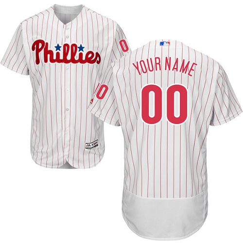 Philadelphia Phillies White Men's Customized Flexbase Jersey Philadelphia Phillies White Men's Customized Flexbase Jersey
