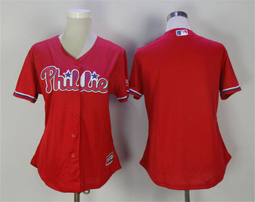 Phillie Blank Red Women Cool Base Jersey Phillie Blank Red Women Cool Base Jersey