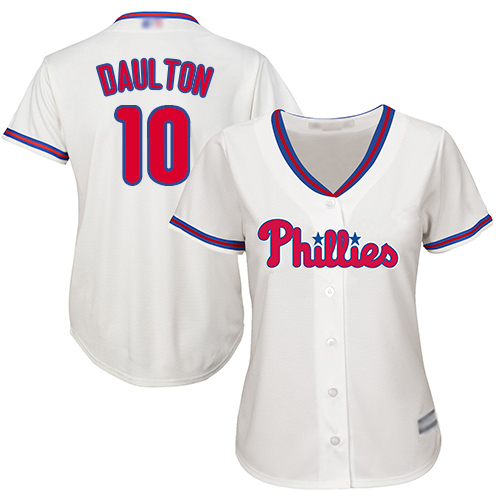 Phillies #10 Darren Daulton Cream Alternate Women's Stitched Baseball Jersey Phillies #10 Darren Daulton Cream Alternate Women's Stitched Baseball Jersey