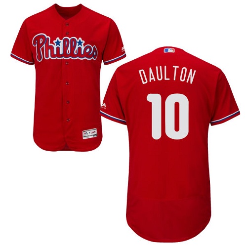 Phillies #10 Darren Daulton Red Flexbase Authentic Collection Stitched MLB Jersey