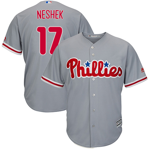 Phillies #17 Pat Neshek Grey Cool Base Stitched Youth MLB Jersey