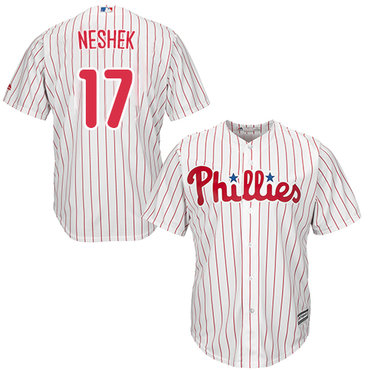 Phillies #17 Pat Neshek White(Red Strip) Cool Base Stitched Youth MLB Jersey
