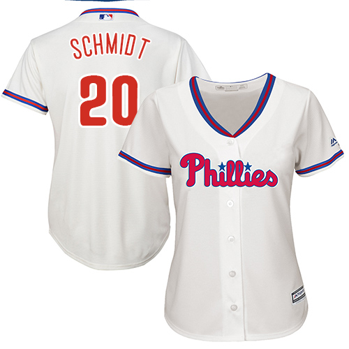 Phillies #20 Mike Schmidt Cream Alternate Women's Stitched MLB Jersey Phillies #20 Mike Schmidt Cream Alternate Women's Stitched MLB Jersey