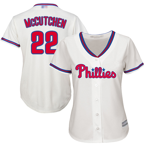 Phillies #22 Andrew McCutchen Cream Alternate Women's Stitched Baseball Jersey Phillies #22 Andrew McCutchen Cream Alternate Women's Stitched Baseball Jersey