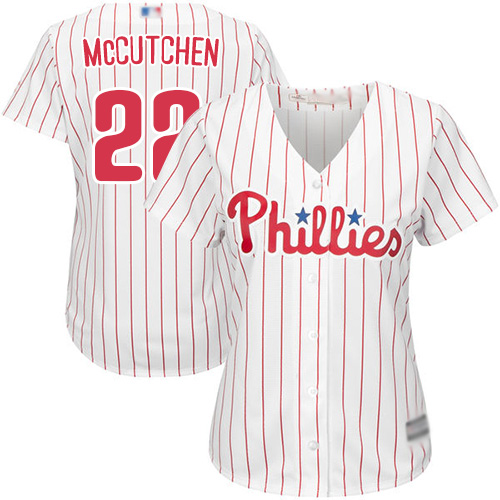 Phillies #22 Andrew McCutchen White(Red Strip) Home Women's Stitched Baseball Jersey Phillies #22 Andrew McCutchen White(Red Strip) Home Women's Stitched Baseball Jersey