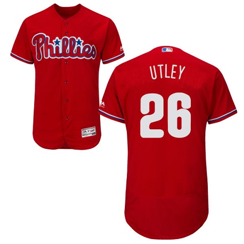 Phillies #26 Chase Utley Red Flexbase Authentic Collection Stitched MLB Jersey