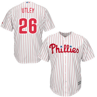 Phillies #26 Chase Utley Stitched White Red Strip Youth MLB Jersey Phillies #26 Chase Utley Stitched White Red Strip Youth MLB Jersey