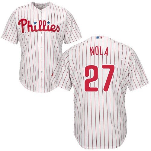 Phillies #27 Aaron Nola White(Red Strip) Cool Base Stitched Youth MLB Jersey Phillies #27 Aaron Nola White(Red Strip) Cool Base Stitched Youth MLB Jersey