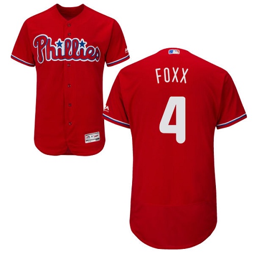 Phillies #4 Jimmy Foxx Red Flexbase Authentic Collection Stitched MLB Jersey