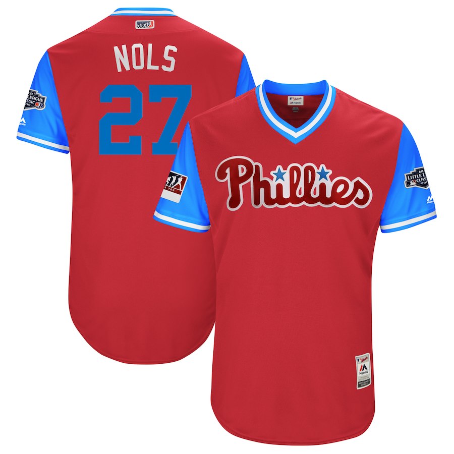 Phillies 27 Aaron Nola Nols Red 2018 Players' Weekend Authentic Team Jersey