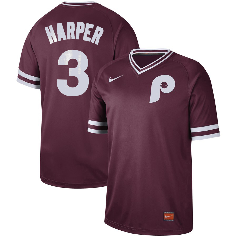 Phillies 3 Bryce Harper Red Throwback Jersey