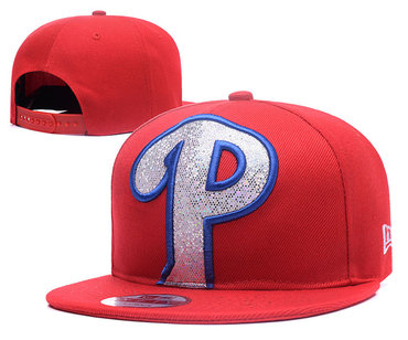 Phillies Sequins Logo Red Adjustable Hat YD
