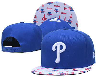 Phillies Team Logo Royal White Adjustable Hat TX