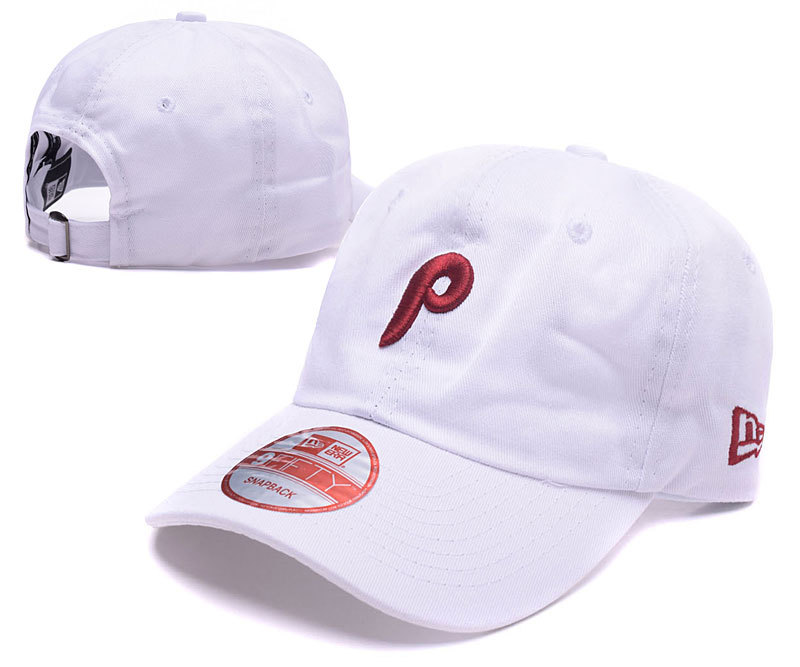 Phillies Team Logo White Adjustable Hat LH