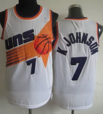 Phoenix Suns 7 Kevin Johnson White Hardwood Classics Revolution 30 NBA Jerseys