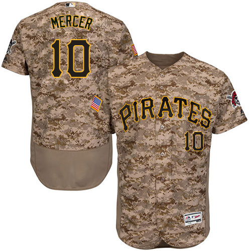 Pirates #10 Jordy Mercer Camo Flexbase Authentic Collection Stitched Baseball Jersey