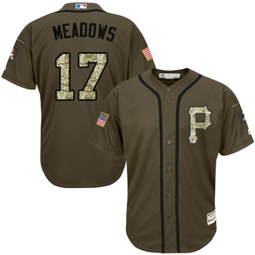 Pirates #17 Austin Meadows Green Salute to Service Stitched Baseball Jersey