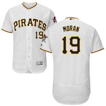 Pirates #19 Colin Moran White Flexbase Authentic Collection Stitched Baseball Jersey