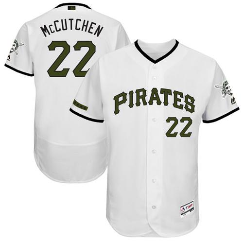 Pirates #22 Andrew McCutchen White Flexbase Authentic Collection Memorial Day Stitched MLB Jersey