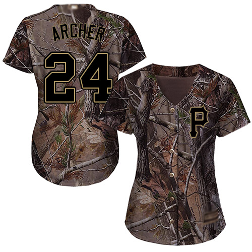 Pirates #24 Chris Archer Camo Realtree Collection Cool Base Women's Stitched Baseball Jersey