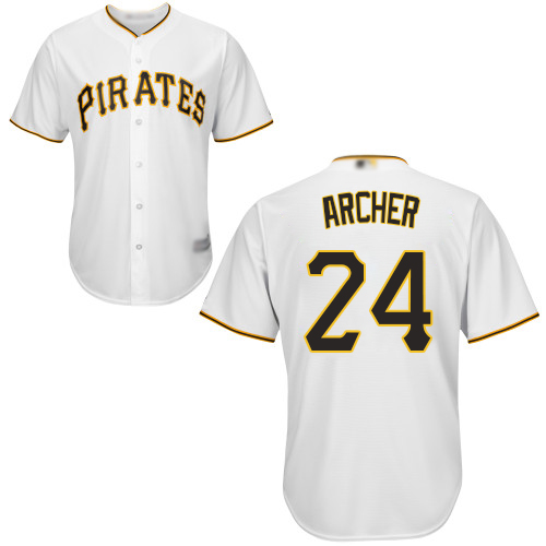 Pirates #24 Chris Archer White Cool Base Stitched Youth Baseball Jersey Pirates #24 Chris Archer White Cool Base Stitched Youth Baseball Jersey