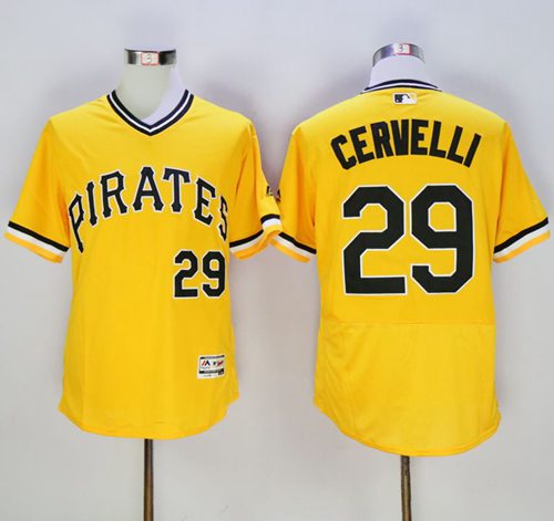 Pirates #29 Francisco Cervelli Gold Flexbase Authentic Collection Cooperstown Stitched MLB Jersey
