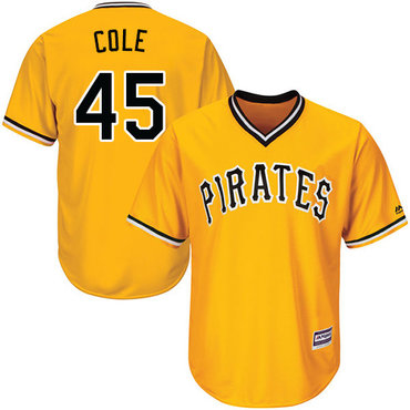 Pirates #45 Gerrit Cole Gold Cool Base Stitched Youth MLB Jersey