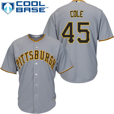 Pirates #45 Gerrit Cole Grey Cool Base Stitched Youth MLB Jersey