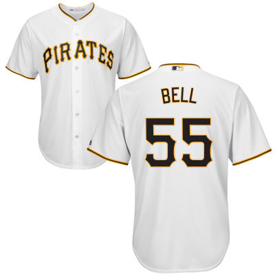 Pirates #55 Josh Bell White Cool Base Authentic Collection Stitched MLB Jersey