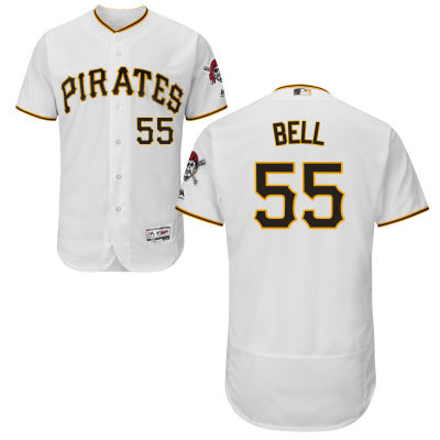 Pirates #55 Josh Bell White Flexbase Authentic Collection Stitched MLB Jersey