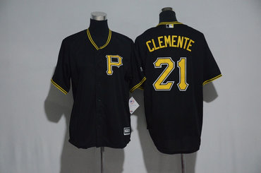 Pirates 21 Roberto Clemente Black Cool Base Jersey
