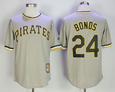 Pirates 24 Barry Bonds Gray Cooperstown Collection Cool Base Jersey