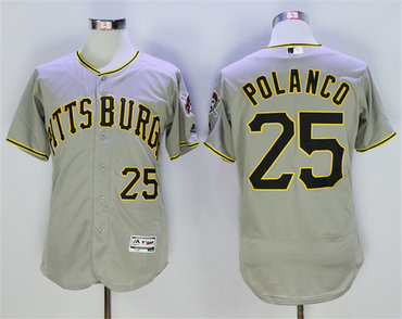 Pirates 25 Gregory Polanco Gray Flexbase Jersey