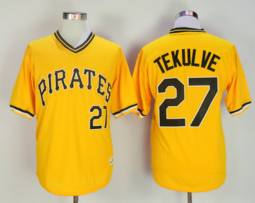 Pirates 27 Kent Tekulve Gold Alternate Jersey