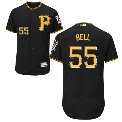 Pirates 55 Josh Bell Black Flexbase Authentic Collection Stitched MLB Jersey
