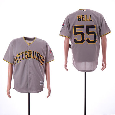 Pirates 55 Josh Bell Gray Cool Base Jersey