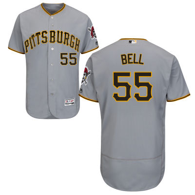Pirates 55 Josh Bell Gray Flexbase Authentic Collection Stitched MLB Jersey