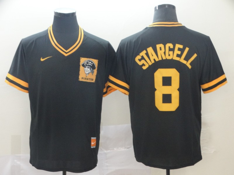 Pirates 8 Willie Stargell Black Throwback Jersey