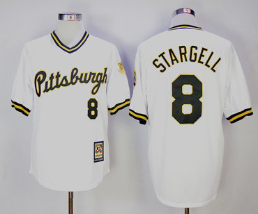 Pirates 8 Willie Stargell White Cooperstown Collection Jersey