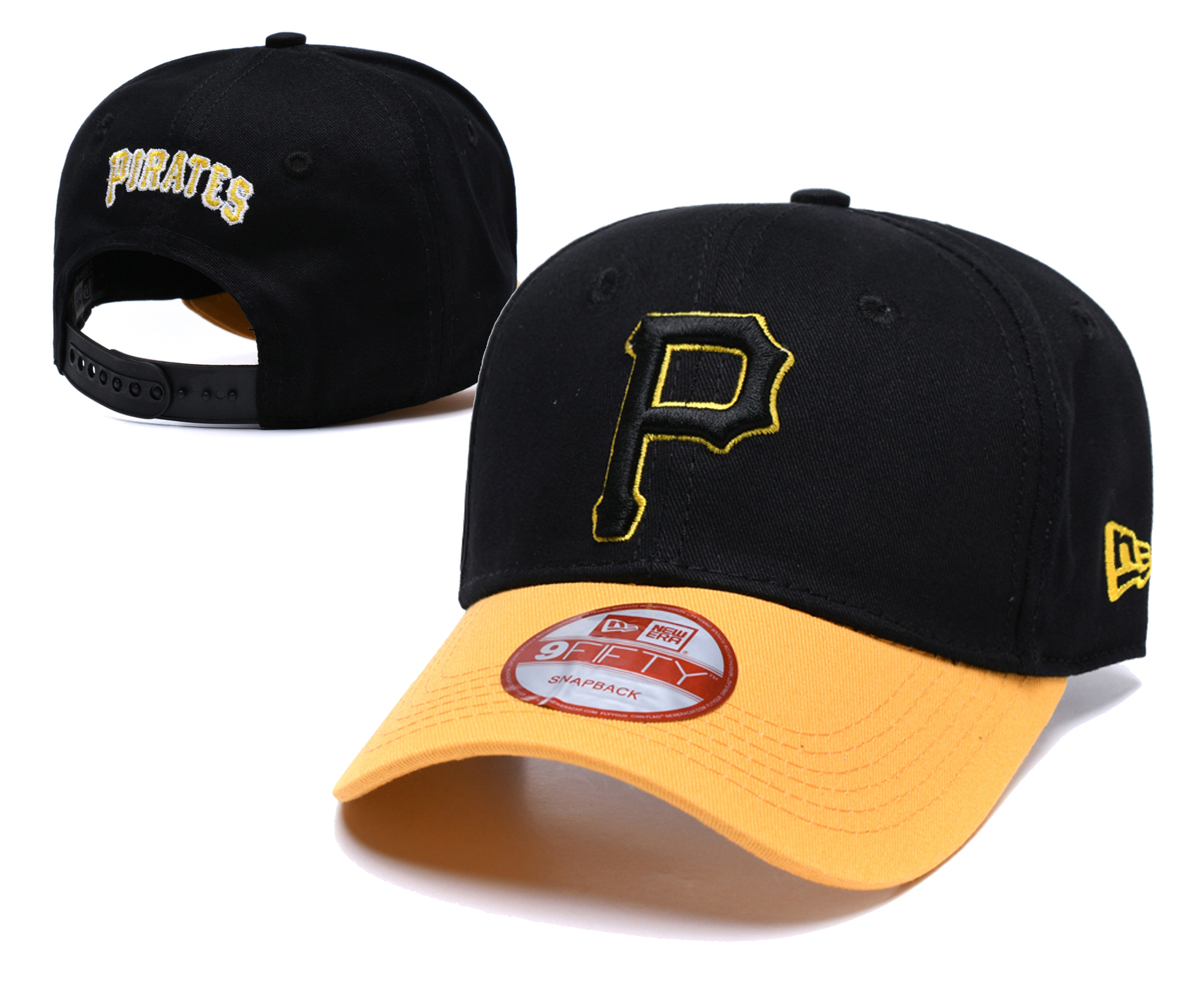 Pirates Fresh Logo Black Peaked Adjustable Hat TX