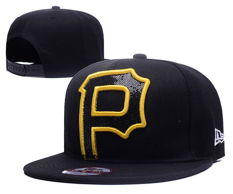 Pirates Sequins Logo Black Adjustable Hat YD